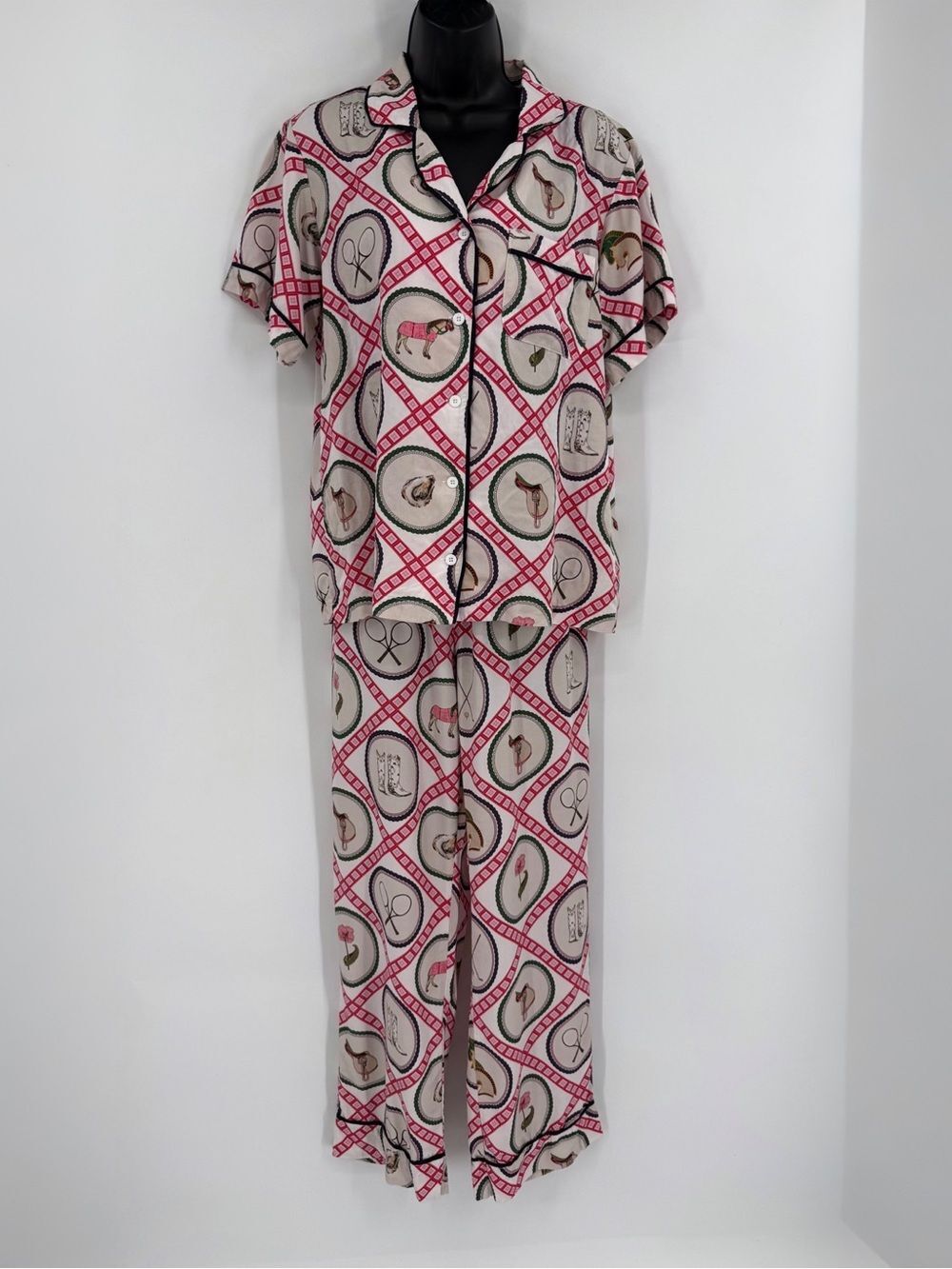 Katie Kime Saddles and Swings Country Club Pajama Set | Multi | Small